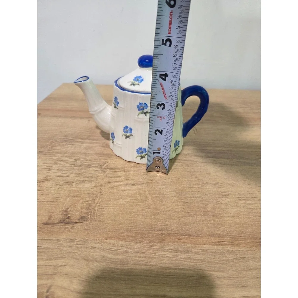 Boleslawiec Polish Pottery Personal Teapot Blue White Floral 5.5''
